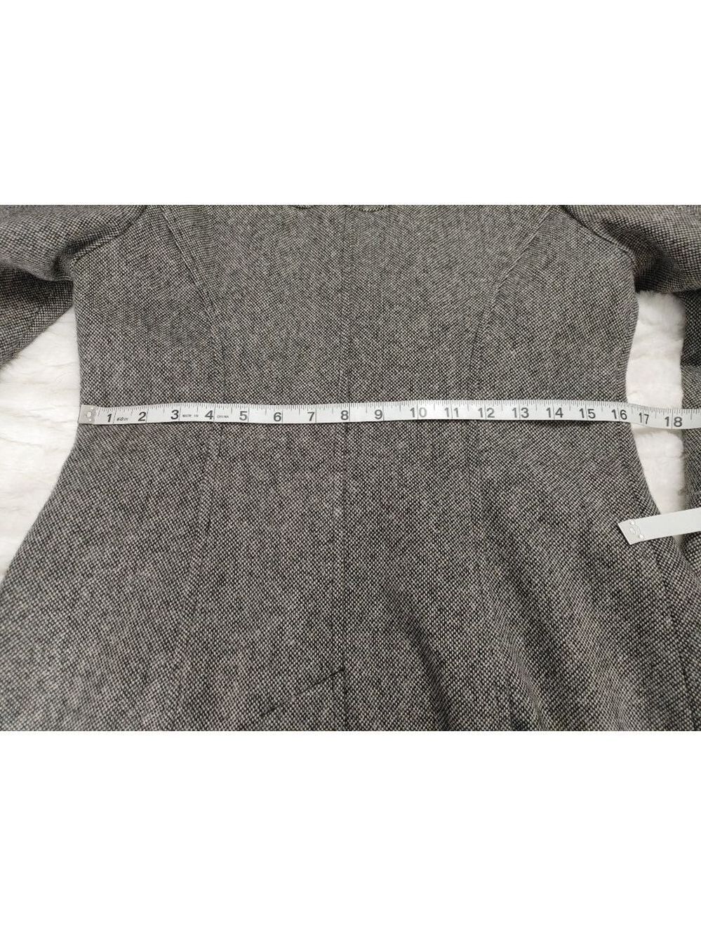 Women's Guess Gray & Black Wool Blend 3 Button Tweed Pea Coat Size M - Picture 11 of 13